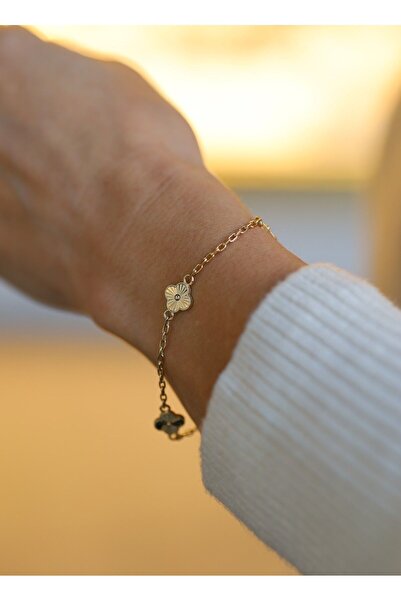 Yenigün Kuyumculuk 14 Ayar Altın Yonca Bileklik