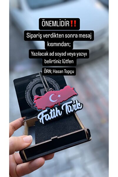 hediyedesen KİŞİYE ÖZEL TÜRK BAYRAK MODELLİ DİKİZ AYNA SÜSÜ