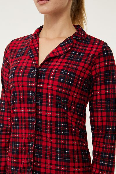 Oyga Set de pijamale cu model din piele intoarsa de dama