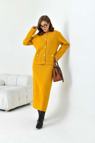FTZ WOMEN Women's Pocket Detailed Double Suit Mustard 20702