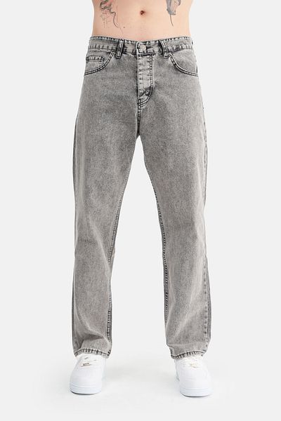 Mesfeno Men's Basic Baggy Loose Cut Denim Trousers