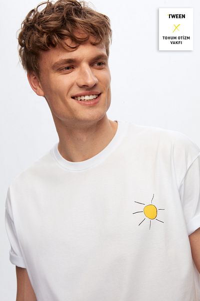 Tween Tricou alb 100% bumbac mercerizat