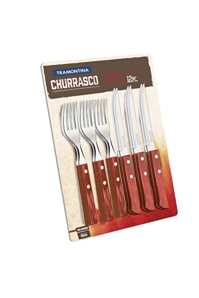 TRAMONTINA Churrasco 21199/711 Çatal Bıçak Barbekü Seti (12li Blister)