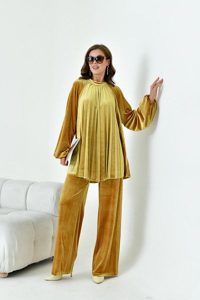 FTZ WOMEN Ftz Mustard Velvet Women's Set - 30928