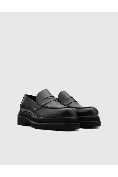 İLVİ Arve Genuine Leather Men's Black Loafer Shoes
