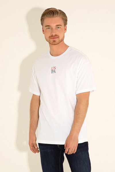 U.S. Polo Assn. Ανδρικό λευκό μπλουζάκι Comfort Fit Crew Neck 50289221 -vr013