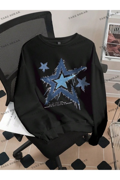 Tarzsokak Y2K YENİ SEZON SSWEAT HARAJUKA KUROMİ RETRO KOD 16 Siyah