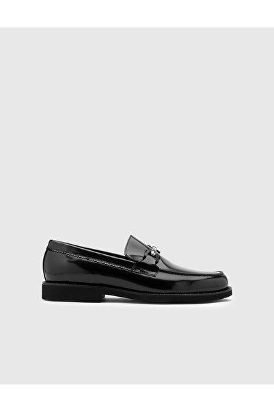 İLVİ Cristiano Genuine Leather Men's Black Loafer Shoes