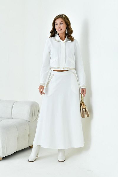 FTZ WOMEN Women's Two String Stone Suit Ecru 30925