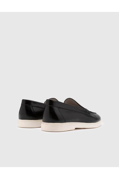 İLVİ Alessio Hakiki Floter Deri Erkek Siyah Loafer Ayakkabı