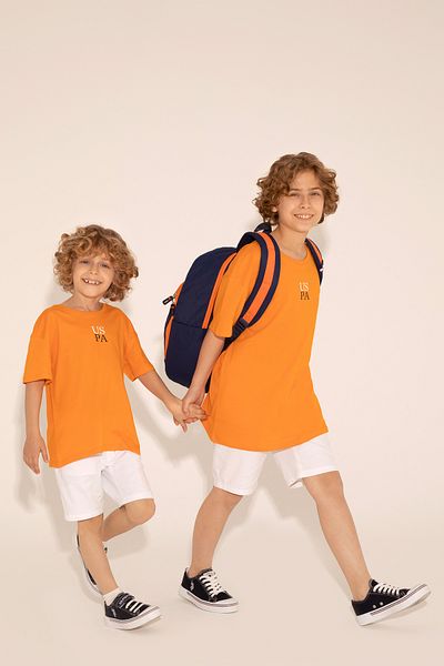 U.S. Polo Assn. Tricou portocaliu oversize pentru băiat 50289202 -VR051