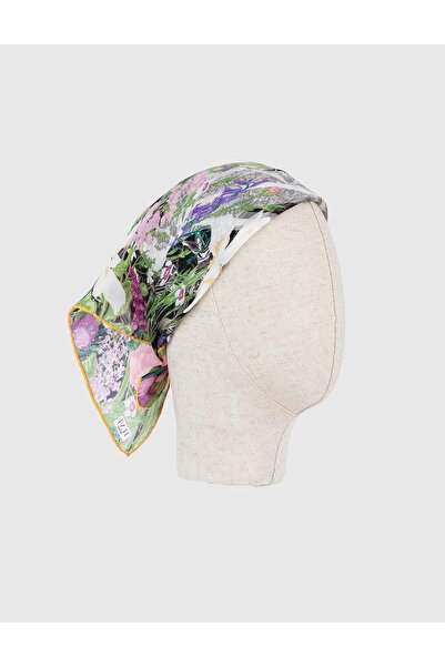 İLVİ Darsena Women's Bandana Black White Colored Silk Chiffon