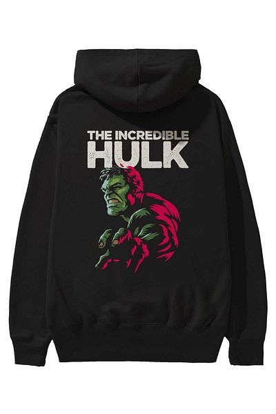 Ankhises Hulk (10) Hanorac negru cu glugă supradimensionat - bărbați și femei