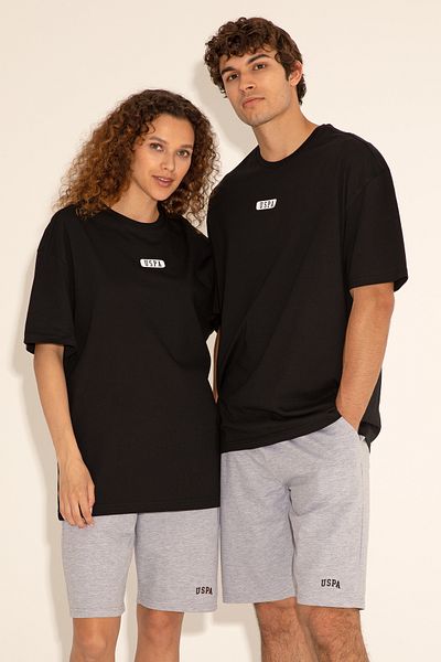 U.S. Polo Assn. Ανδρικό μαύρο μπλουζάκι 50289280 -VR046