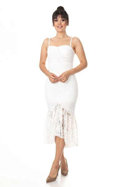 AYHAN 61000 ETEĞİ VALON DANTEL ELBİSE