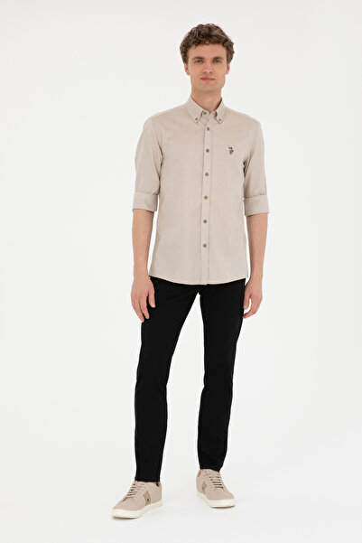 U.S. Polo Assn. Erkek Slim Fit Siyah Kanvas Pantolon 50289425-VR046