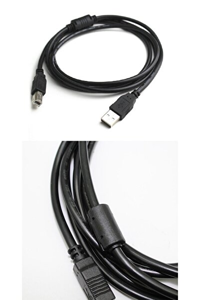 Derwell Yazıcı Kablosu Printer Usb Bağlantı Bağlama Network Lazer Hp Canon Brother Uyumlu Ara Kablo 3 Metre