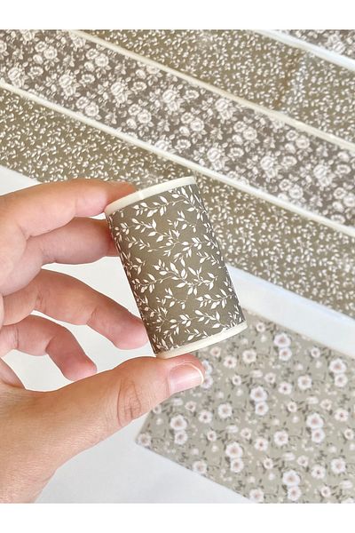 Hume Craft شريط فرعي مزين بالزهور باللون الأخضر العتيق - مناسب لمجلة الرصاصة وسجل القصاصات