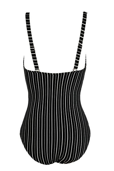 Endeep Black V-Neck Draped - Recovery Women's Swimsuit