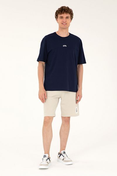 U.S. Polo Assn. Ανδρικό πέτρινο πλεκτό σορτς 50289285 -VR049