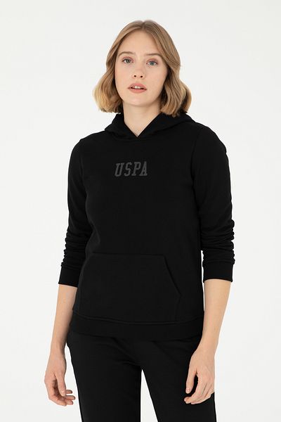 U.S. Polo Assn. Hanorac de bază negru cu glugă pentru femei 50289536 -vr046