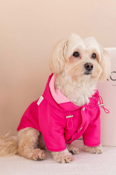 Lorico Hooded Waterproof Raincoat with Snap Fastener on the Front (Small and Large Breed Dog Coat)