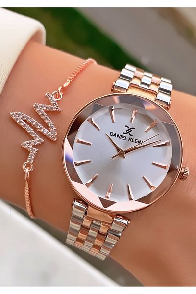 Daniel Klein Brand Special Collection Crystal Glass Wrist Watch-With Bracelet Gift