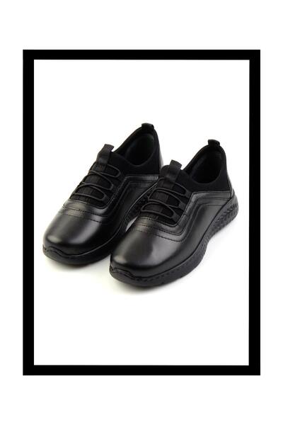 Bambi Siyah Leather Kadın Casual Ayakkabı K01465081003