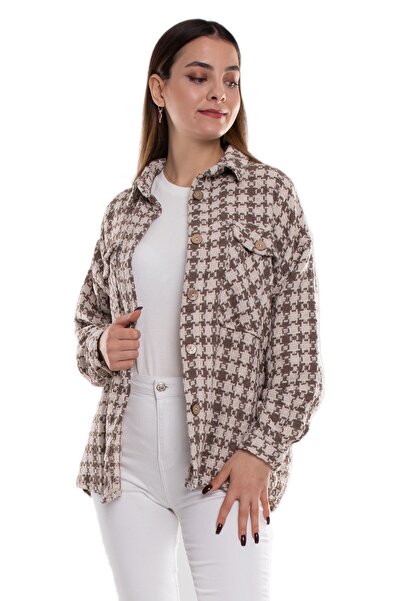 Patiskha 4170 Kazağı Desen Çift Cep Pamuklu Gömlek