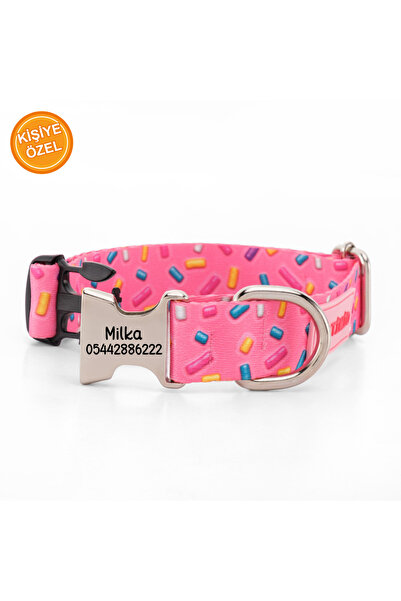 PATİMİO Pink Bones Isimli Köpek Tasması, Köpek Künyesi, Köpek Isimlik, Isme Özel Tasma