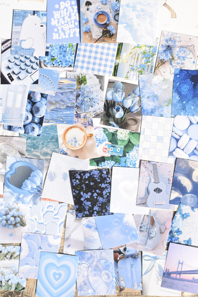sticker Mavi Aesthetic Mini Sticker Seti 42 adet ( 3 x 4 cm ) / Scrapbook, Pl...