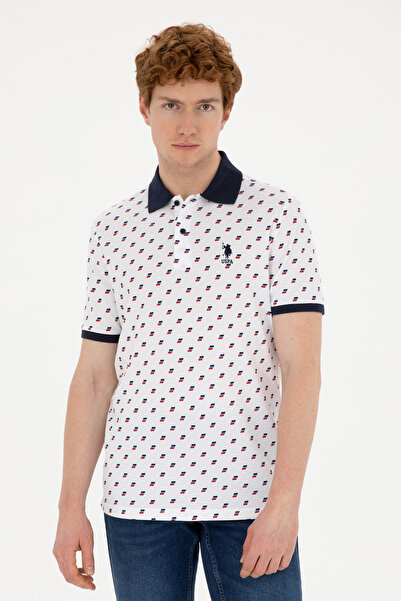 U.S. Polo Assn. Ανδρικό λευκό μπλουζάκι 50289880-VR013