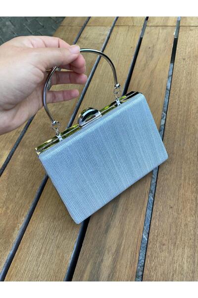 H&D COLLECTİON Срібляста шкіряна сумочка з двома ремінцями