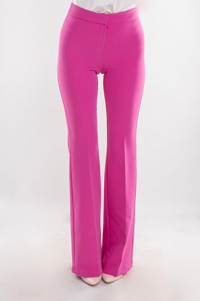 AYHAN 7673 Flared Leg Women's Crepe Trousers