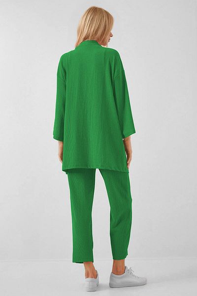 SUHIS Green Kimono Trousers Knitted Set