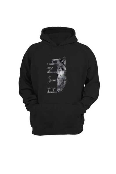 DogFish TÜRKİYE Bozkurt Göktürkçe TÜRK Yazısı ve Kurt Baskılı Pamuk Sweatshirt