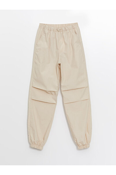 LC Waikiki White Elastic Waist Girls' Jogger Pants