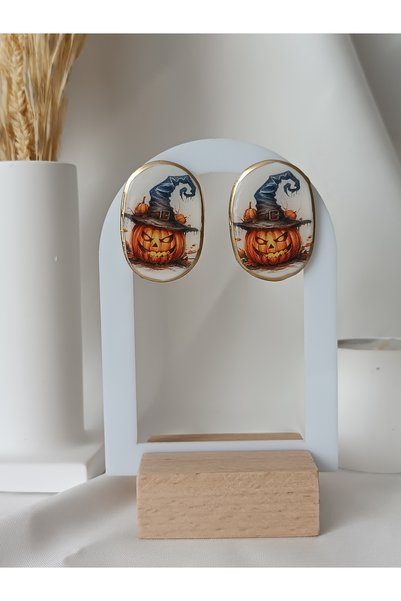 La fee aksesuar Polymer Clay Earrings with Steel Needle for Halloween and Hal...