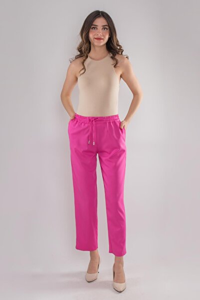 AYHAN 70423 Beli Lastikli Yandan Cepli Viscon Pantolon