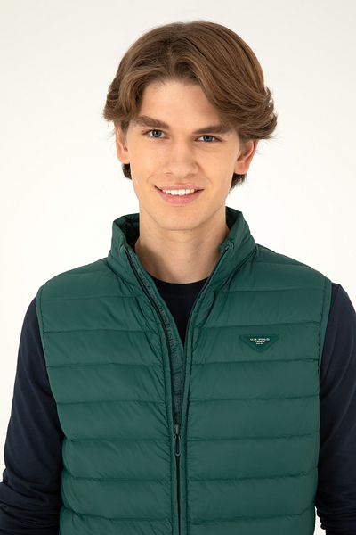 U.S. Polo Assn. Ανδρικό σκούρο πράσινο γιλέκο 50290793 -VR079