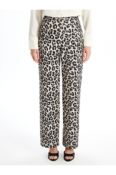 LC Waikiki Lcw Beli Lastikli Leopar Desenli Kadın Pantolon