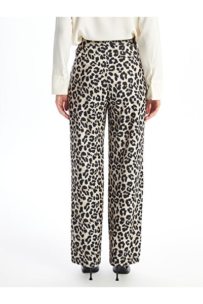 LC Waikiki Lcw Beli Lastikli Leopar Desenli Kadın Pantolon
