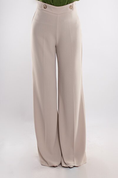 AYHAN 7512 Wide Leg Crepe Trousers