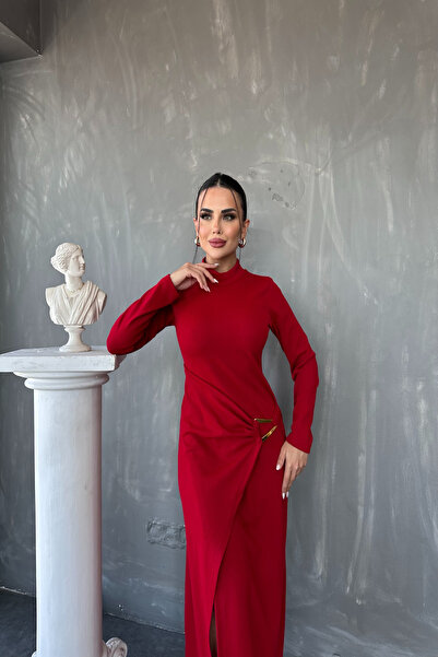 KAMACI BUTİK okrugla kragna Večernja haljina posebnog dizajna sa detaljima pr...