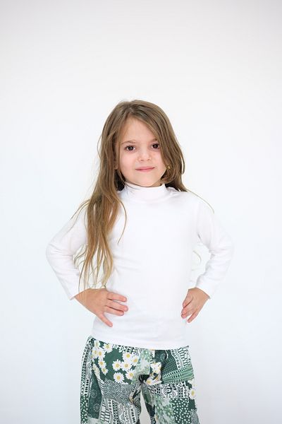 pour la riviere Girl's 2-6 Years Old Daily Organic Natural Cotton Lycra Basic Body Blouse