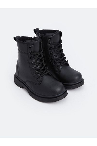 LC Waikiki Lcwk Δερμάτινες μπότες για αγόρια με κορδόνια και φερμουάρ