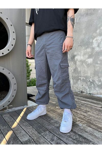 1blood Anthracite Cargo Pocket Αλεξίπτωτο Παντελόνι