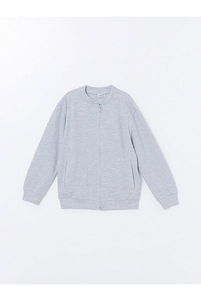 LC Waikiki Lcw Kids Kolej Yaka Basic Uzun Kollu Erkek Çocuk Fermuarlı Sweatshirt