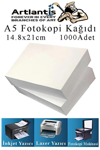 Artlantis Photocopy Paper A5 80 Gr 2 Packs of 500 Photocopy Paper Suitable fo...