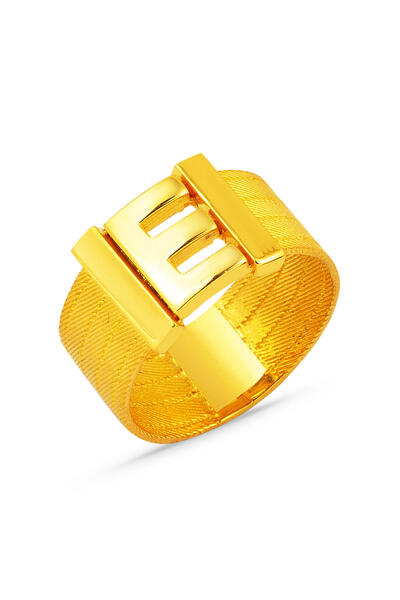 Bilezikci E Harfi 14 Ayar Trabzon Hasır Altın Yüzük